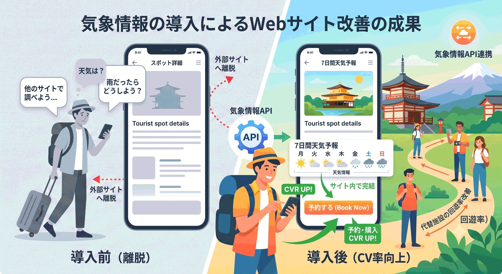 気象情報の導入でCV率・回遊率を改善