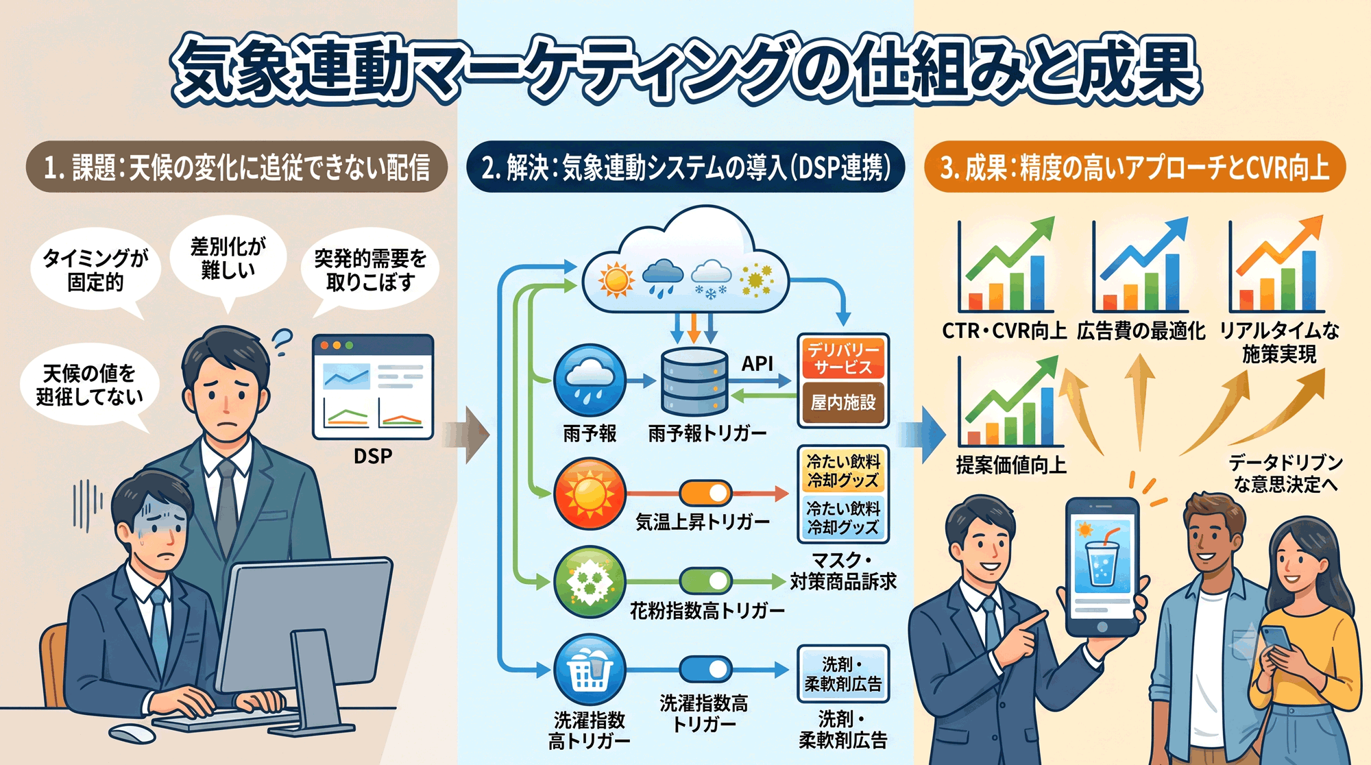 気象情報を活用した広告・販促イメージ